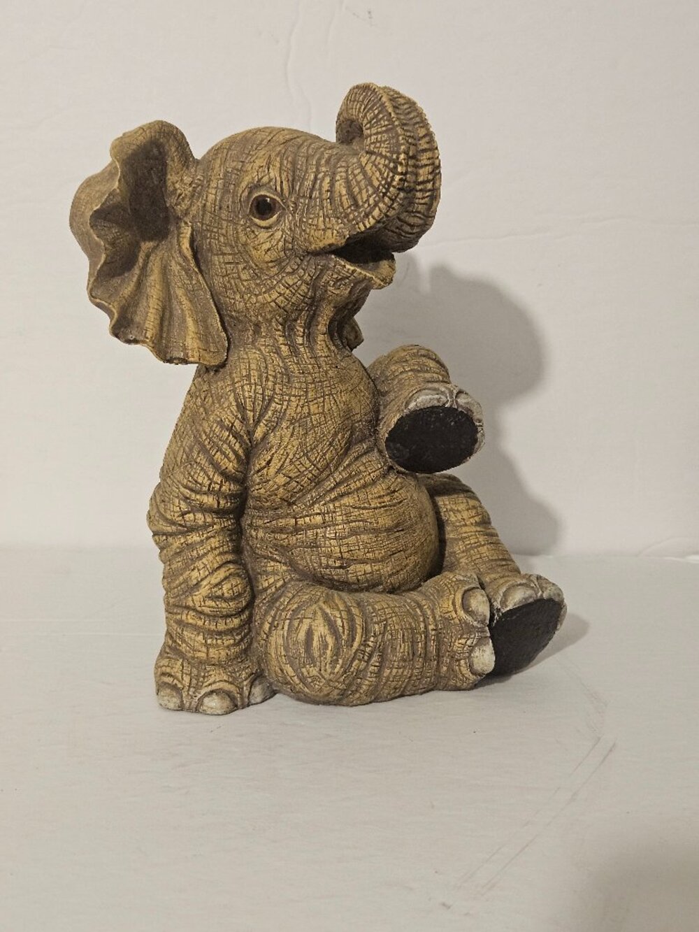7 inch Jaimy Sitting Laughing Baby Elephant Statue Figurine